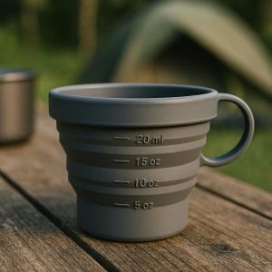 Foldable Silicone Drinking Cup with Measurement Marks Camping