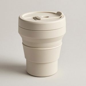 Elegant Collapsible Coffee Cup Reusable with Splash Proof Lid