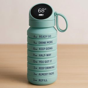 Smart Collapsible Water Bottle with Hydration Tracking and Time Marker