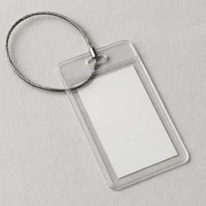 Clear Plastic Luggage Tag with Stainless Steel Cable Tie Secure