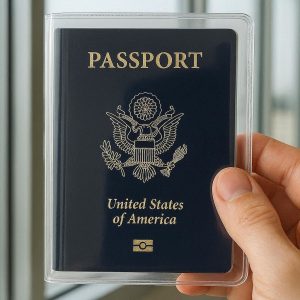 Clear Window Passport Cover for Easy Airport Security Check