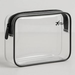 Clear Quartz Size TSA Approved Toiletry Bag for Airplane Carry On