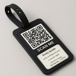 Silicone Strap Luggage Tag with QR Code and Digital Info Page