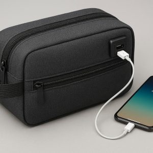 Smart Toiletry Bag with USB Charging Port and Built In Power Bank