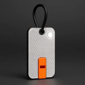 Reflective Safety Luggage Tag with Whistle and LED Light Built In