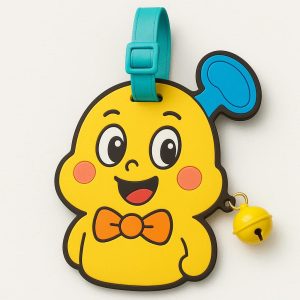 Kids Colorful Character Luggage Tag with Silencer and Bell Feature