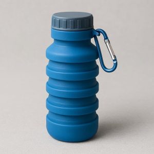 Collapsible Silicone Water Bottle with Carabiner for Hiking Travel